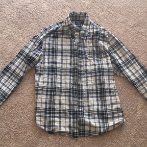 Tan & navy American Eagle flannel (slim fit)